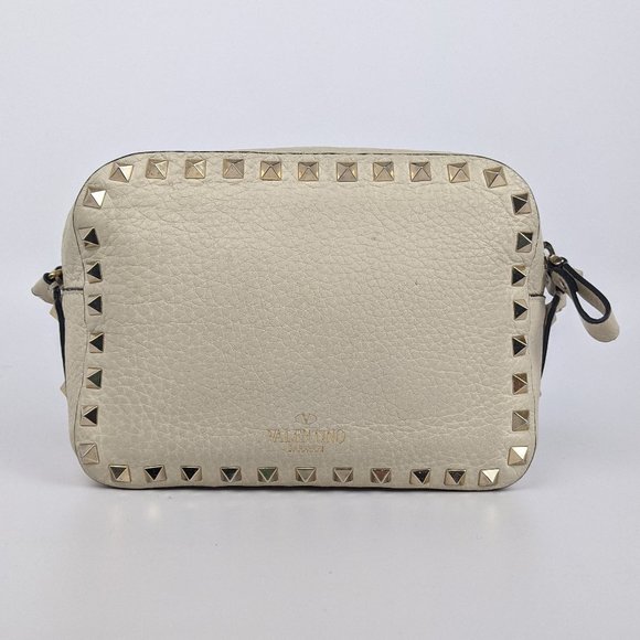 Valentino Handbags - Valentino Cream Leather Rockstud Camera Crossbody